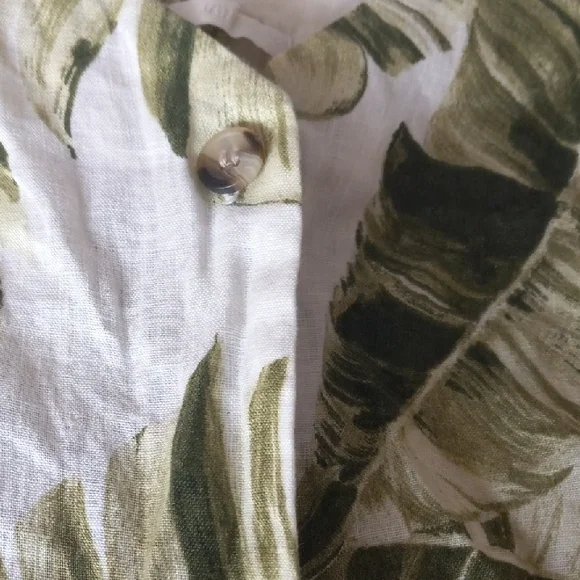 H&M Printed Linen Button Tank sz L - Picture 5 of 9